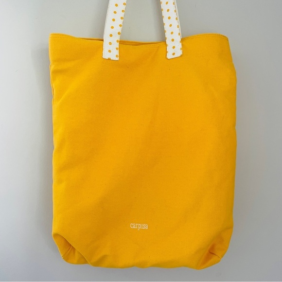NWT Carpisa Canvas Tote Bag Yellow Gold Animals Friend. Help Save Turtles - Picture 4 of 9